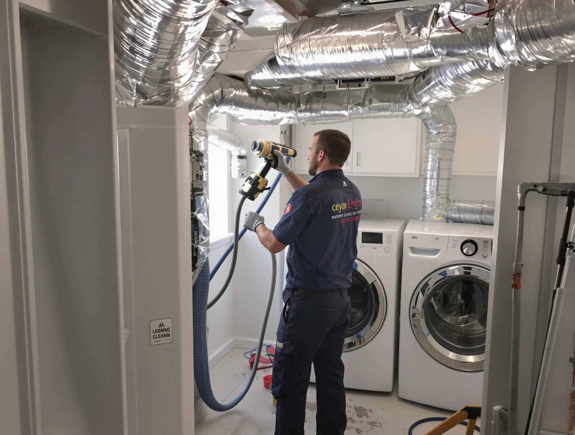 Woodlake Dryer Vent Cleaning specialist using advanced equipment for thorough duct cleaning in Woodlake