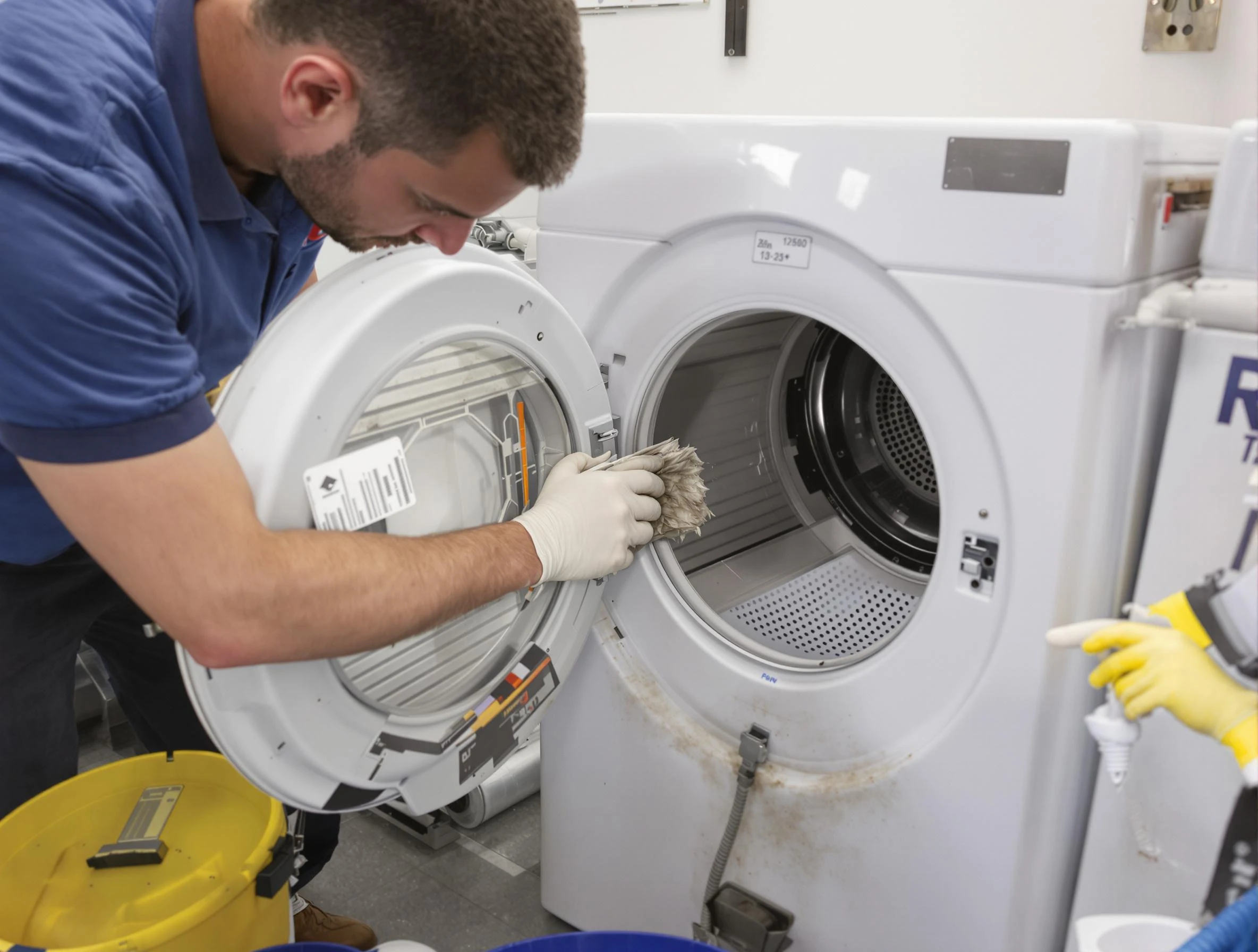 Woodlake Dryer Vent Cleaning specialist performing detailed lint trap cleaning service in Woodlake